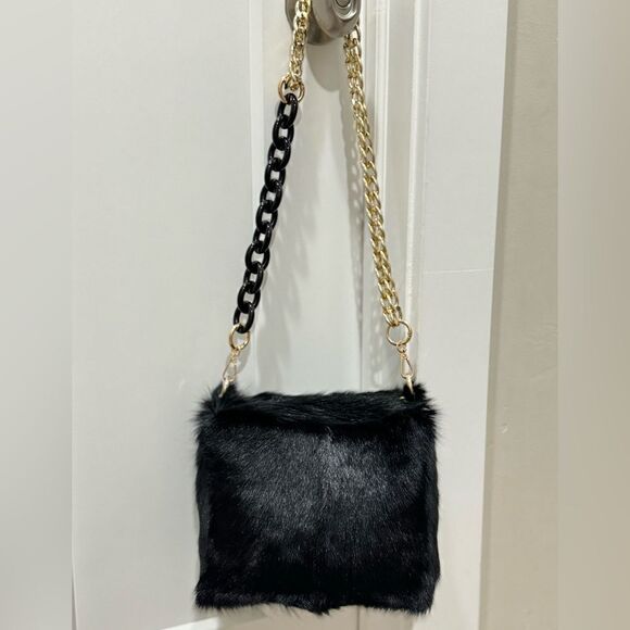 Handmade Genuine Goat Hair-on Hide Wristlet/Shoulder Bag/ Crossbody - Picture 3 of 16